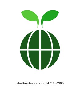 Eco Global Logo template vector clean world icon design
