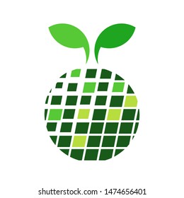Eco Global Logo template vector clean world icon design