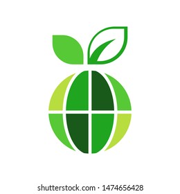 Eco Global Logo template vector clean world icon design