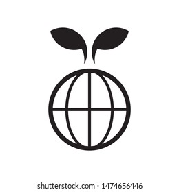 Eco Global Logo template vector clean world icon design