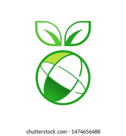 Eco Global Logo template vector clean world icon design