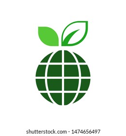 Eco Global Logo template vector clean world icon design