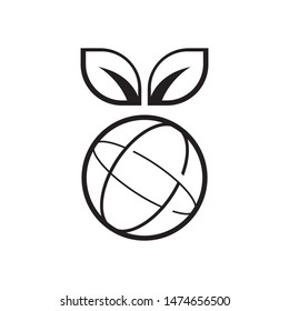 Eco Global Logo template vector clean world icon design