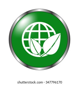 Eco globe -  green vector icon
