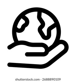 Eco Globe Hand Protect icono moderno para proyectos ambientales profesionales y creativos