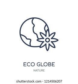 eco globe icon. eco globe linear symbol design from Nature collection. Simple outline element vector illustration on white background.