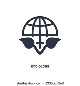 eco globe isolated icon. Simple element illustration from ecology concept. eco globe editable logo symbol design on white background. Can be use for web and mobile.