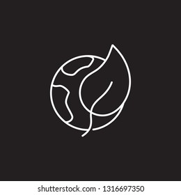 Eco globe line icon. Simple element illustration. Eco globe line symbol design from Ecology collection set. Can be used in web and mobile