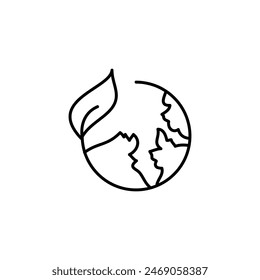 Icono de línea de globo ecológico, ilustración simple plana de Vector para Web y App sobre fondo blanco...