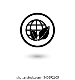 Eco globe - vector icon with shadow