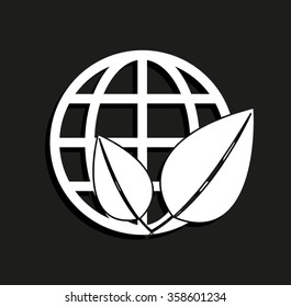 Eco globe -  vector icon with shadow