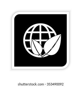 Eco globe -  white vector icon