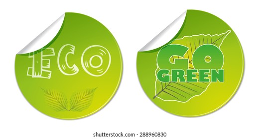 eco go green bio labels natural vector business shop sticker 