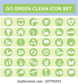 Eco, Go Green, Clean Icon Set