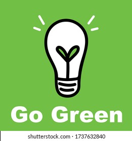 Eco go green idea for t shirt design. sticker. or poster