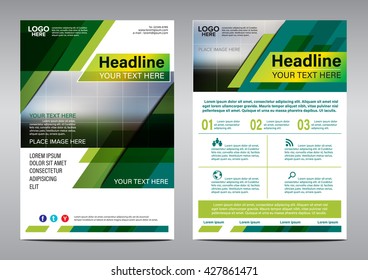 Eco green annual report brochure flyer design template vector, Leaflet cover presentation abstract flat background, layout in A4 size Poster Brochure Flyer design Layout vector template