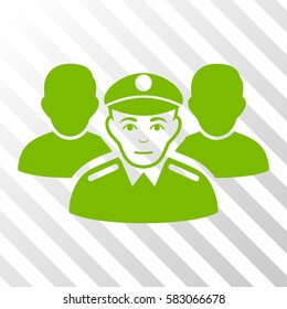 Eco Green Army Team interface pictogram. Vector pictograph style is a flat symbol on diagonally hatched transparent background.