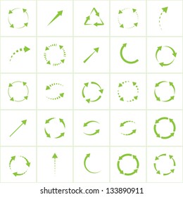 eco green arrows. vector set eps8
