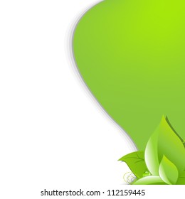 Eco Green Background With Leafs, Vector Illustration