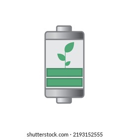 eco green battery vector icon. flat design.
