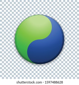 Eco Green And Blue Spyral Clean Pure concept button illustration