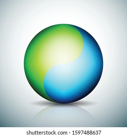 Eco Green And Blue Spyral Clean Pure concept button illustration
