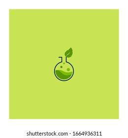 Eco Green Bottle Lab Medical logo and Icon. Concept design logo for medicine, hospital, pharmacy, laboratory, healthcare.