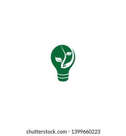 Eco green bulb electrical template design vector