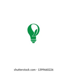 Eco green bulb electrical template design vector