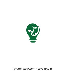 Eco green bulb electrical template design vector