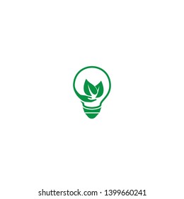 Eco green bulb electrical template design vector