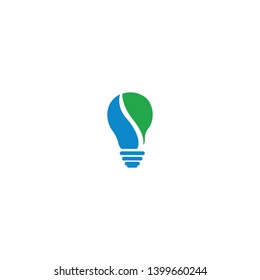Eco green bulb electrical template design vector