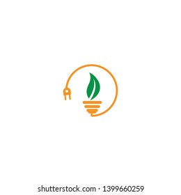 Eco green bulb electrical template design vector