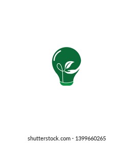 Eco green bulb electrical template design vector
