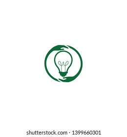 Eco green bulb electrical template design vector