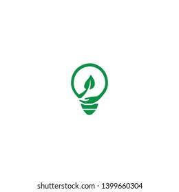 Eco green bulb electrical template design vector
