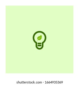 Eco Green Bulb Lamp logo and Icon. Concept design logo for idea, innovation, power, energy, bright.