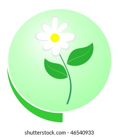 Eco green button - vector