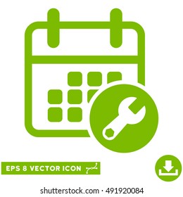 Eco Green Calendar Setup EPS vector pictogram. Illustration style is flat iconic symbol on a white background.