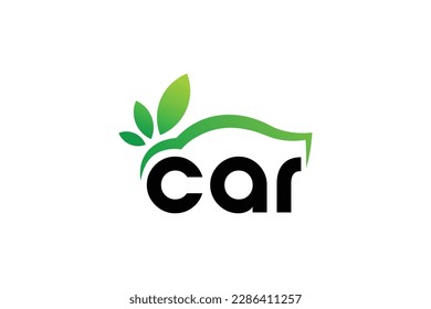 Diseño de logotipo de coche ecológico libre de vectores