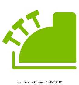Eco Green Cash Register interface toolbar pictogram. Vector pictogram style is a flat symbol on diagonal hatch transparent background.