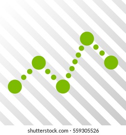 Eco Green Chart toolbar icon. Vector pictogram style is a flat symbol on diagonally hatched transparent background.