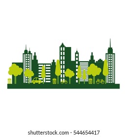 Eco green city icon vector illustration graphic design