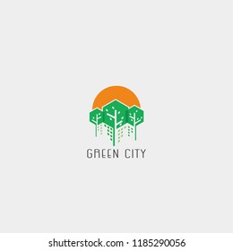 eco green city logo concept