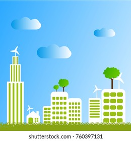 Eco green city.Save the world and environment concept.