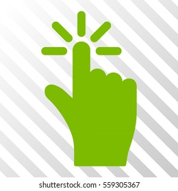 Eco Green Click interface toolbar pictogram. Vector pictograph style is a flat symbol on diagonal hatch transparent background.