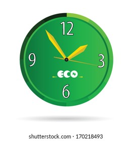 eco green clock color vector illustration