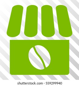 Eco Green Coffee Shop interface toolbar icon. Vector pictogram style is a flat symbol on diagonally hatched transparent background.