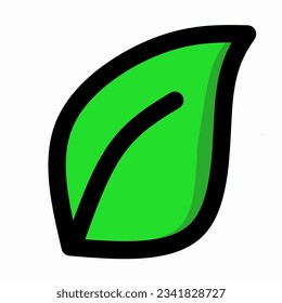 Eco green color leaf logo vector data icon. Leaf shape isolated on white background. Forest concept design of flowers bio plants and trees.