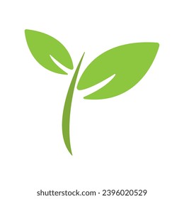 Eco green color leaf logo vector illustration. Leaves icon on white background. Bio plant and tree floral forest concept design.